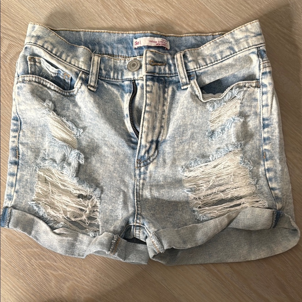 Vintage Distressed Mom Denim Shorts